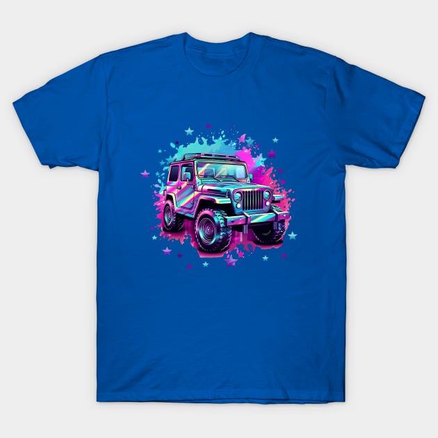 Iridescent Jeep T-Shirt by DavidLoblaw